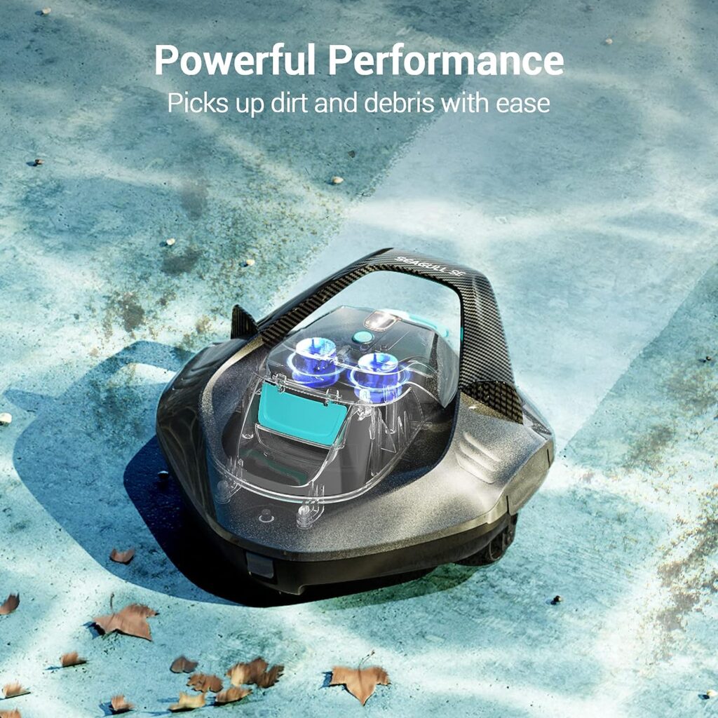 (2023 Upgrade) AIPER Seagull SE Cordless Robotic Pool Cleaner, Pool Vacuum Lasts 90 Mins, LED Indicator, Self-Parking, Ideal for Above/In-Ground Flat Pools up to 40 Feet - Gray